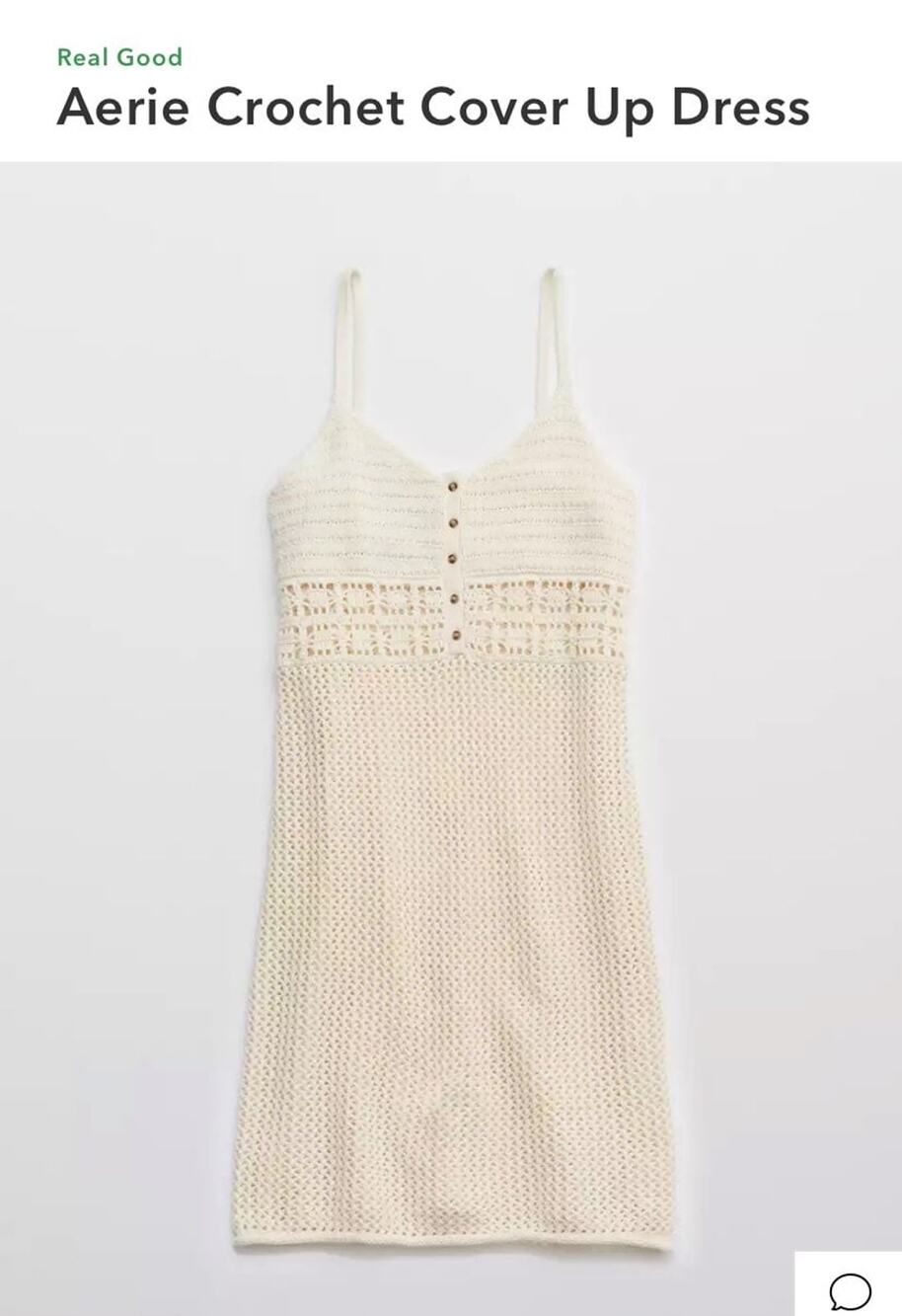 Aerie Cream Crochet Knit Mini Dress – Sleeveless Boho Beach Cover Up Style